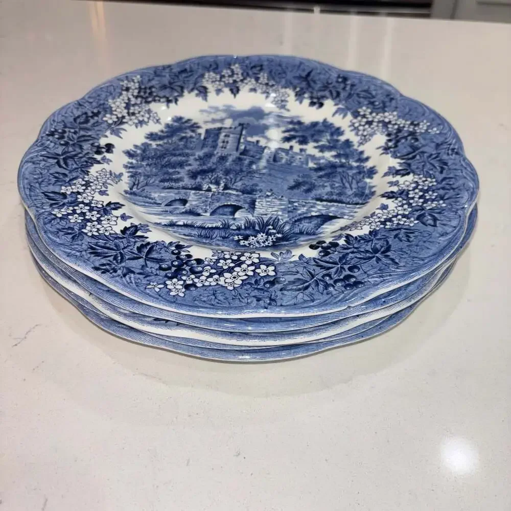 Vintage J & G Meakin Romantic England Haddon Hall Dinner Plate Set Of 5
